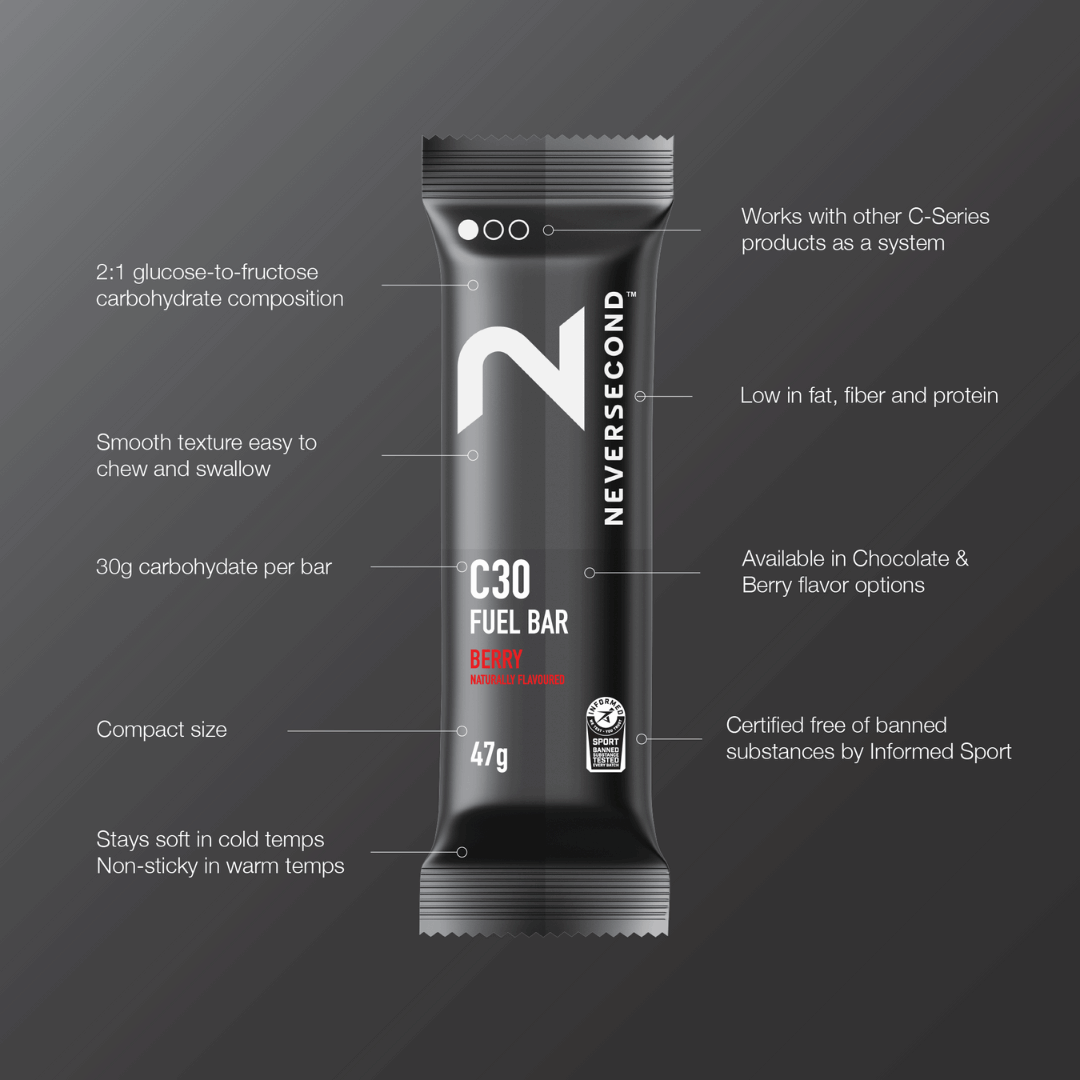 Neversecond C30 Energy Bar: Chocolate Endurance kollective Neversecond C30 Energy Bar: Chocolate Neversecond Nutrition Bars