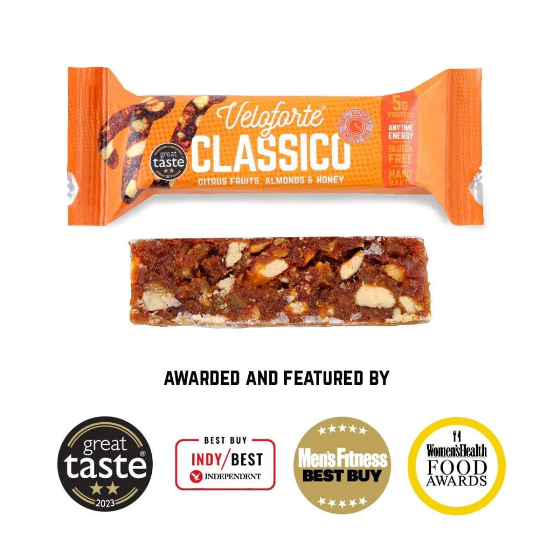 Veloforte Classico Energy Bar: Citrus fruits, almonds & honey. Endurance kollective Veloforte Classico Energy Bar: Citrus fruits, almonds & honey. Veloforte Nutrition Bars