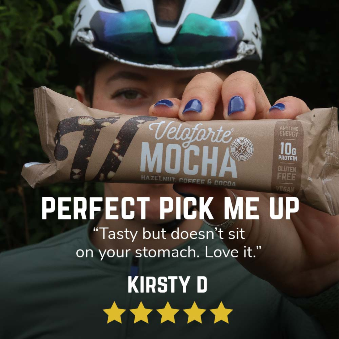 Veloforte Mocha Protein and Energy Bar: Cocoa, Hazelnuts, and coffee Endurance kollective Veloforte Mocha Protein and Energy Bar: Cocoa, Hazelnuts, and coffee Veloforte Nutrition Bars